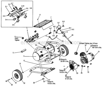 Part Location Diagram of D28105 Porter Cable Axle Wheel 5/8 Dia